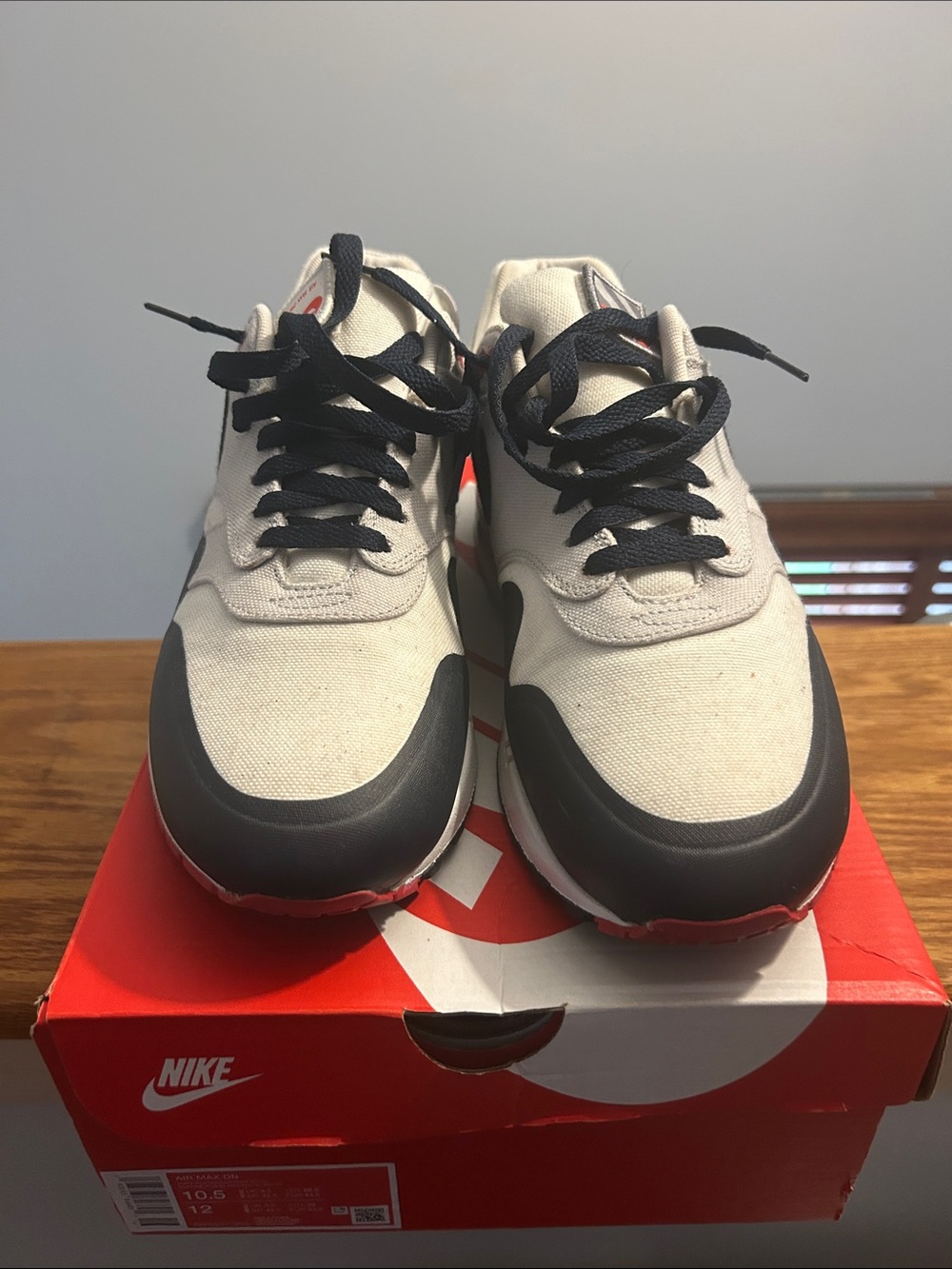 Nike Cream Canvas Sneakers with Black Details